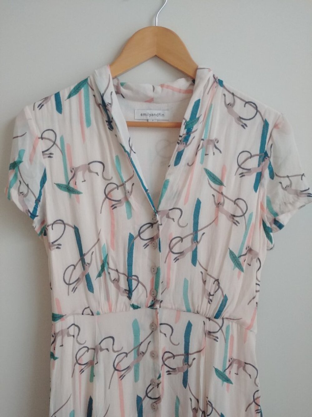 Emily and Fin swinging monkeys button down dress Small - Picture 3 of 16